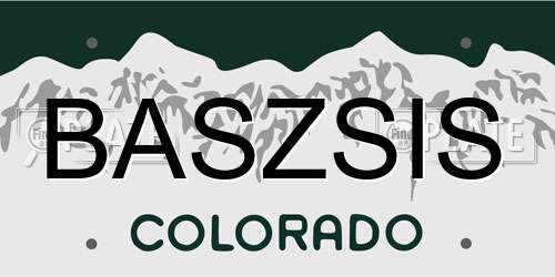 BASZSIS Colorado License Plate