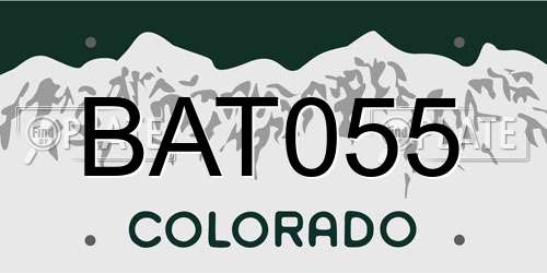BAT055 Colorado License Plate