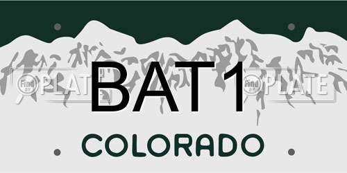 BAT1 Colorado License Plate