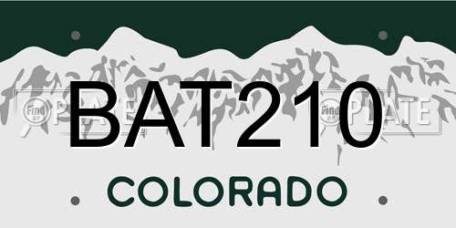 BAT210 Colorado License Plate