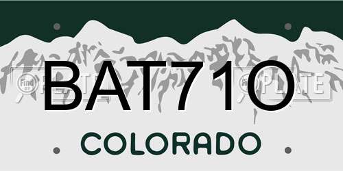 BAT71O Colorado License Plate