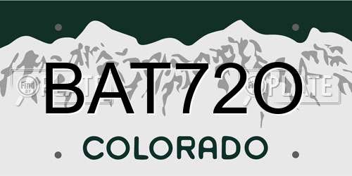 BAT72O Colorado License Plate