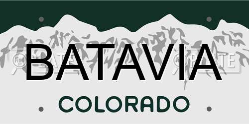 BATAVIA Colorado License Plate