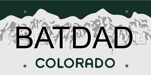 BATDAD Colorado License Plate