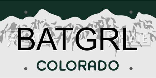 BATGRL Colorado License Plate