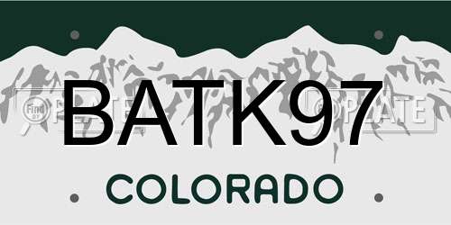 BATK97 Colorado License Plate