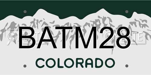 BATM28 Colorado License Plate