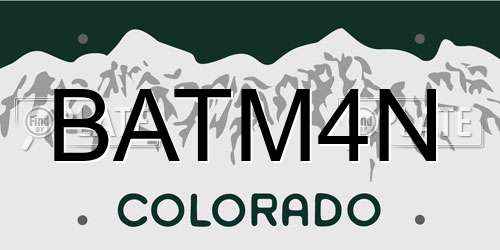 BATM4N Colorado License Plate