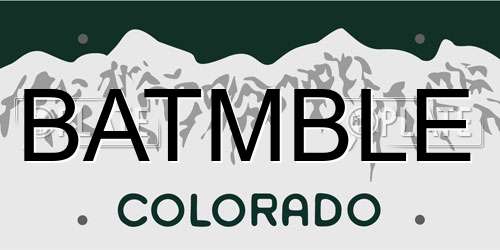 BATMBLE Colorado License Plate
