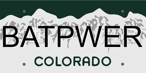 BATPWER Colorado License Plate