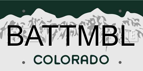 BATTMBL Colorado License Plate