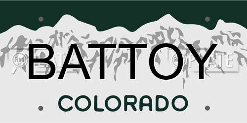 BATTOY Colorado License Plate