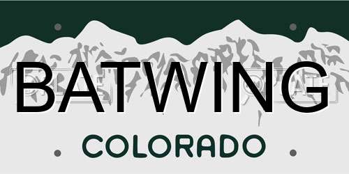 BATWING Colorado License Plate