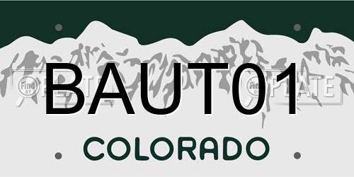 BAUT01 Colorado License Plate