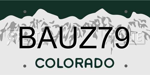 BAUZ79 Colorado License Plate