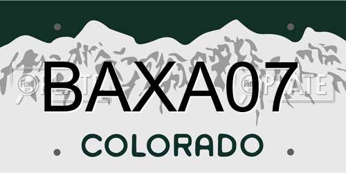 BAXA07 Colorado License Plate