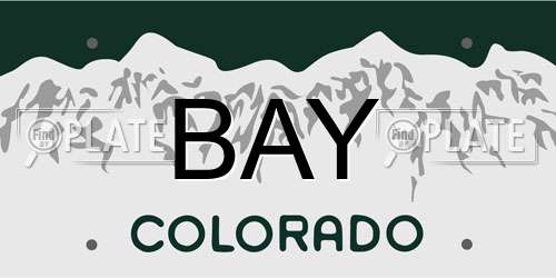 BAY Colorado License Plate