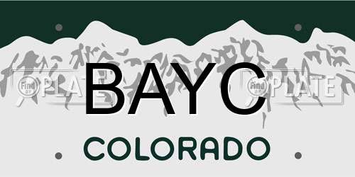 BAYC Colorado License Plate