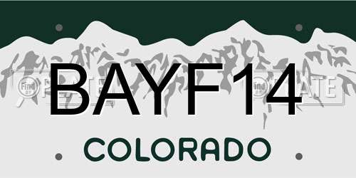 BAYF14 Colorado License Plate