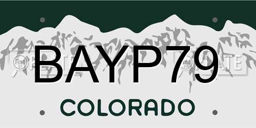 BAYP79 Colorado License Plate