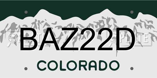 BAZ22D Colorado License Plate