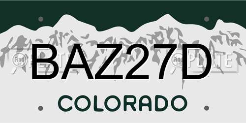 BAZ27D Colorado License Plate