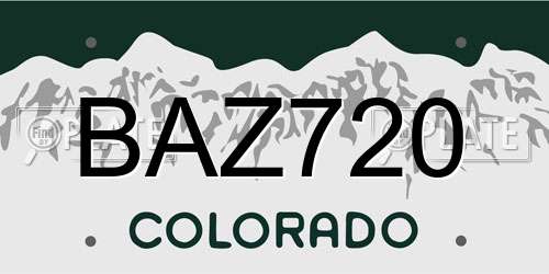 BAZ720 Colorado License Plate