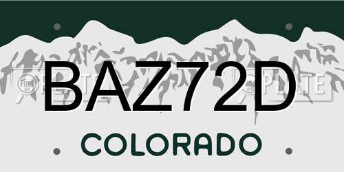 BAZ72D Colorado License Plate