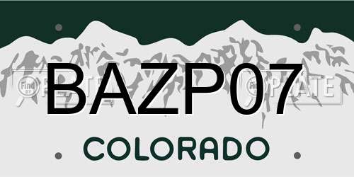 BAZP07 Colorado License Plate