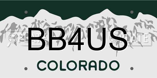 BB4US Colorado License Plate