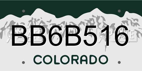 BB6B516 Colorado License Plate