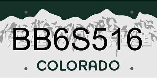 BB6S516 Colorado License Plate