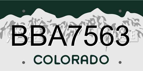 BBA7563 Colorado License Plate