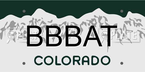 BBBAT Colorado License Plate