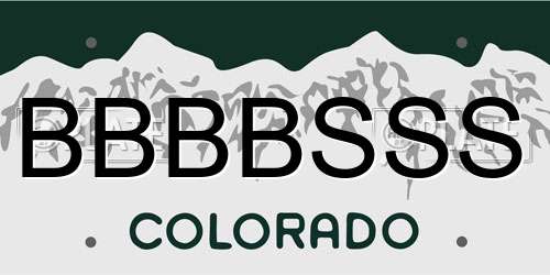 BBBBSSS Colorado License Plate
