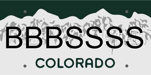 BBBSSSS Colorado License Plate