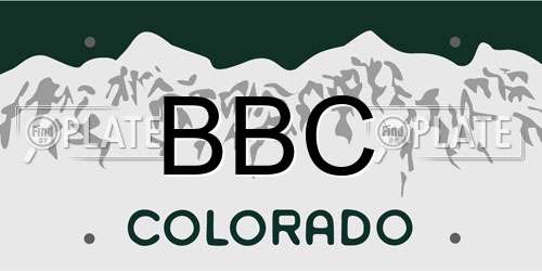 BBC Colorado License Plate