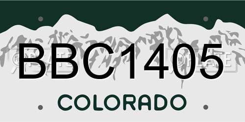 BBC1405 Colorado License Plate