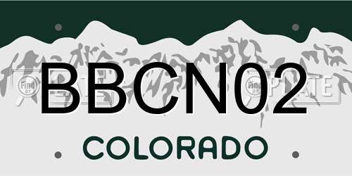 BBCN02 Colorado License Plate