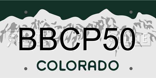 BBCP50 Colorado License Plate