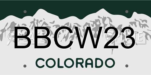 BBCW23 Colorado License Plate