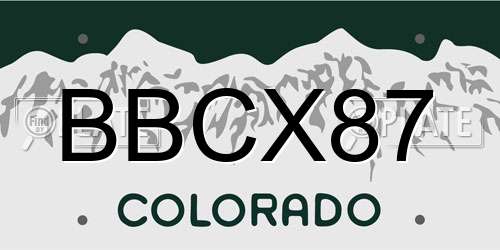 BBCX87 Colorado License Plate