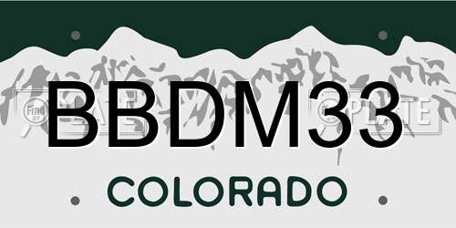 BBDM33 Colorado License Plate