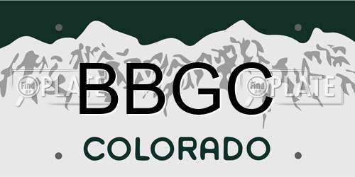 BBGC Colorado License Plate