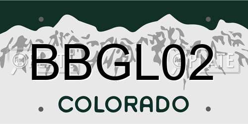 BBGL02 Colorado License Plate