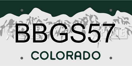 BBGS57 Colorado License Plate