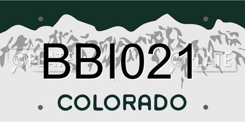 BBI021 Colorado License Plate