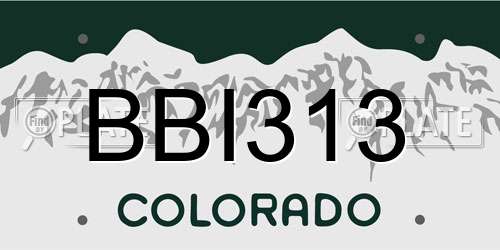 BBI313 Colorado License Plate