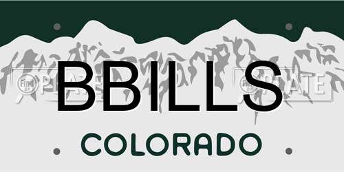 BBILLS Colorado License Plate