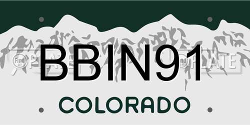 BBIN91 Colorado License Plate